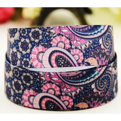 22mm 25mm 38mm 75mm Paisley Cartoon printed Grosgrain Ribbon party decoration 10 Yards X-03544