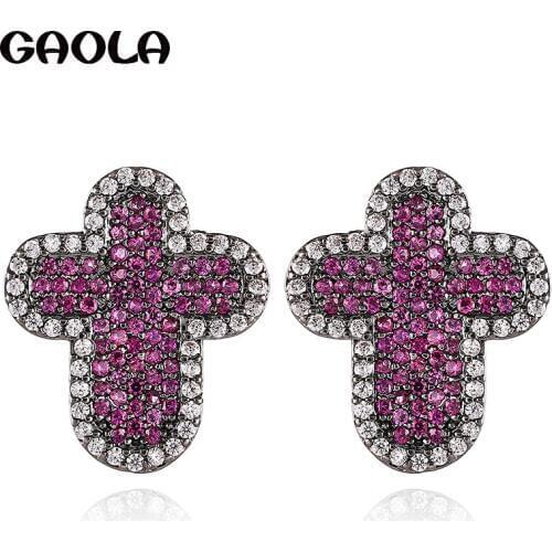 GAOLA Cute Plant CZ Stud Earrings For Women Elegant Earrings Jewelry Fashion Girl Earring GLE1232