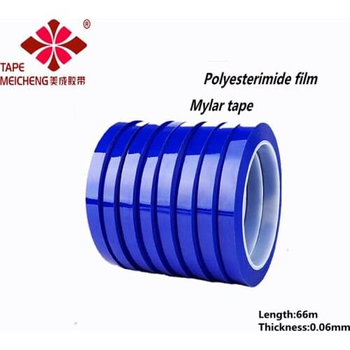 Blue White Polyester Mylar Film Tape 29mm-52mm Wide*0.06mm Thick*66m Long/Roll for Transformer Battery Wrapping