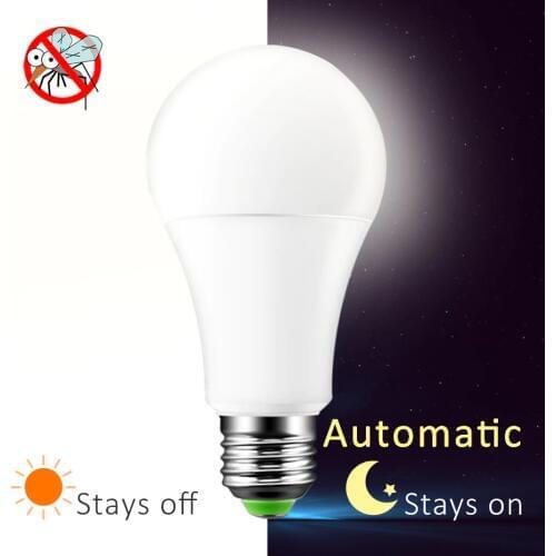 LED Bulb Sensor E27 10W 15W B22 Led Lamp IP44 Dusk to Dawn Light Bulb Anti-mosquito Night Light Sensor Lamp for Porch Hallway