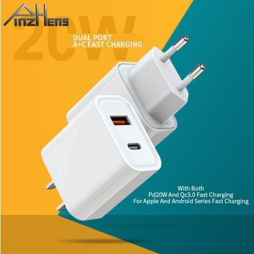 PINZHENG PD 20W USB Type C Charger Quick Charge 3.0 QC Mobile Phone Charger For iPhone 11 12 Xiaomi Samsung Fast Wall Chargers