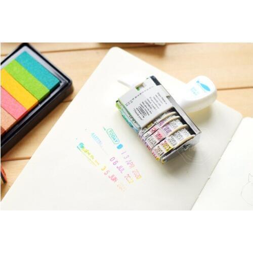 1PC/LOT Random Color Vintage Retro TEXT AND Date stamper Wheel Rubber DIY Knob Stamps 1pc/lot CH02