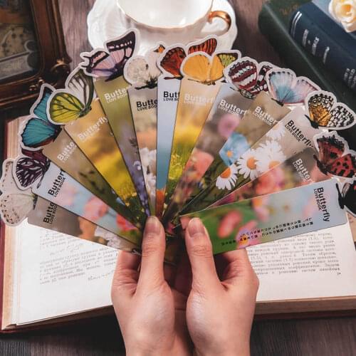 10 pcs 8 Design Butterfly bookmark bookmark Stationery The books Bookmarks school supplies textbooks