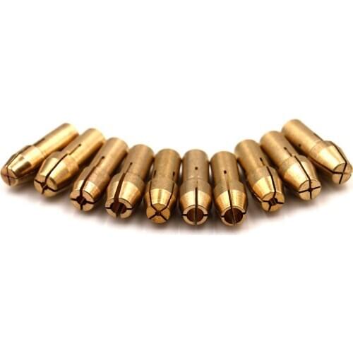 10Pcs Mini Drill Chucks Adapter 0.5mm-3.2mm Dremel Mini Drill Chucks Chuck Adapter Micro Collet Brass For Power Rotary Tool