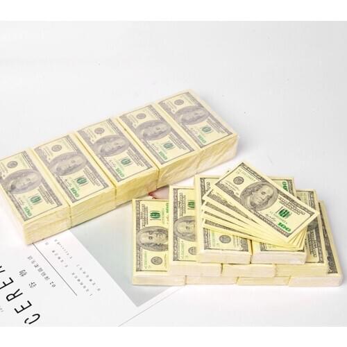 100$ Dollars Napkin Us Dollar Bill Money Paper Towel Party Tricky Gift 9pcs Disposable Napkins Wedding Party Birthday Decoration