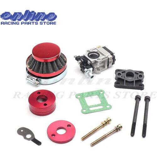15mm Carburetor 44mm Air Filter Alloy Stack Kit For 2 Stroke 47cc 49cc Engine Parts Goped EVO Gas Scooter free shipping