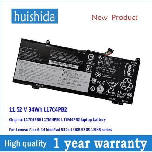 11.52 V 34Wh L17C4PB2 Original L17C4PB0 L17M4PB0 L17M4PB2 laptop battery For Lenovo Flex 6-14 IdeaPad 530s-14IKB 530S-15IKB seri