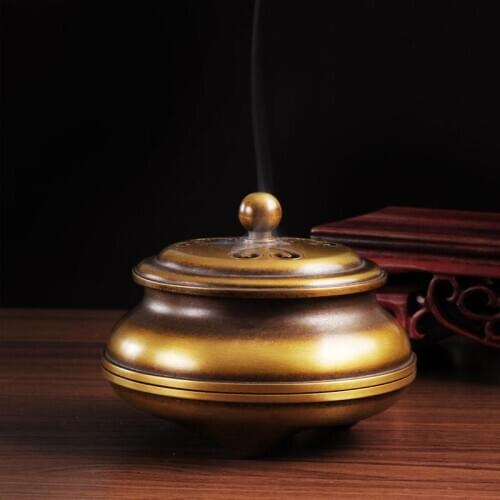 Pure copper powder fragrance boutique incense coil furnace sandalwood incense burner furnace with gaixun sink furnace promotion