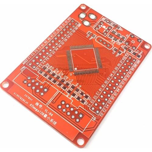 AVR Developments Board Minimum System PCB Board for ATMEGA128 PCB Develop Empty Red Board Wholesale