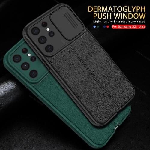 Lychee Pattern Leather Case For Samsung Galaxy S21 Ultra S 21 20 FE Plus M51 M31 S M11 Push Camera Shockproof Back Cover Fundas