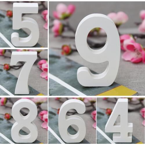 Digital Numbers Wooden Wall Stickers 3D Decorative DIY Wood Number Sticker for Wedding Party Birthday Wall Decals Home Decor