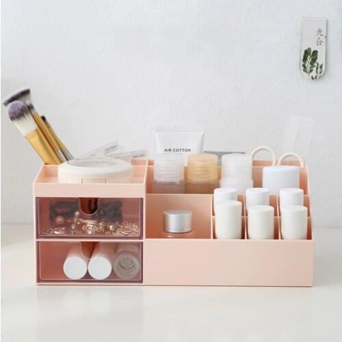 Fowecelt 6/9 Grids Organizer Jewelry Box Make Up Organizer Storage Container Desk Organizer Stationery Plastic Transparent Box