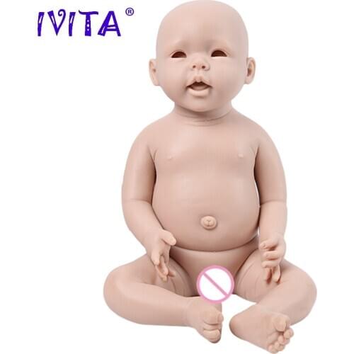 IVITA WG1515 50cm(20inch) 4000g Realistic Silicone Newborn Reborn Baby Doll Unpainted Unfinished Soft Dolls DIY Blank Toys Kit
