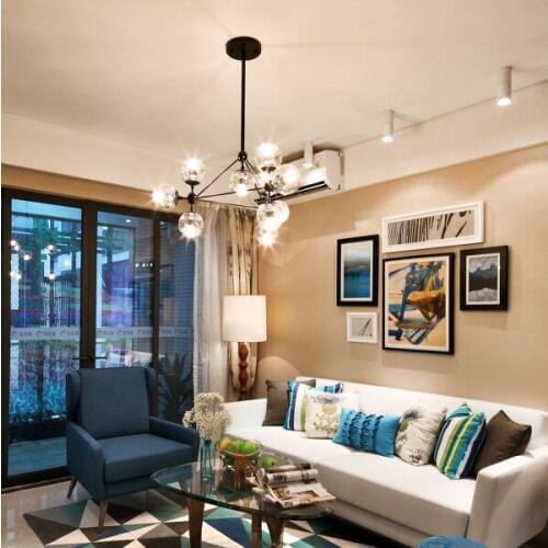 Nordic art creative clothing store catering shop lighting decoration glass ball Home Furnishing Beanstalk Chandeliers 110-240V