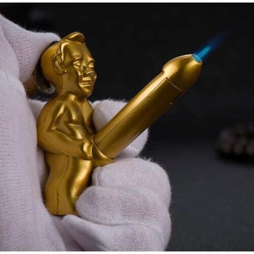 Cool The New Creative Funny Butane Lighter Windproof Straight Into The Lighter Torch Lighter Gift for Men Smoking Accessories