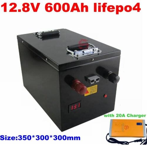 Lithium 12.8V 600Ah 12V Lifepo4 battery deep cycle for 2400W Photovoltaic Solar Storage backup power Forklift +20A charger