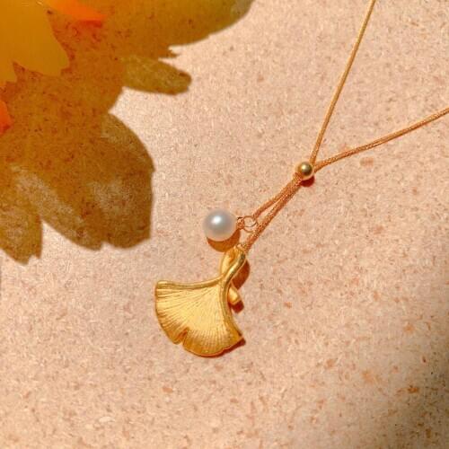 MADALENA SARARA 7-8mm Freshwater Pearl Pendant Necklace Pearl Jewelry 24k Gold Women Necklace