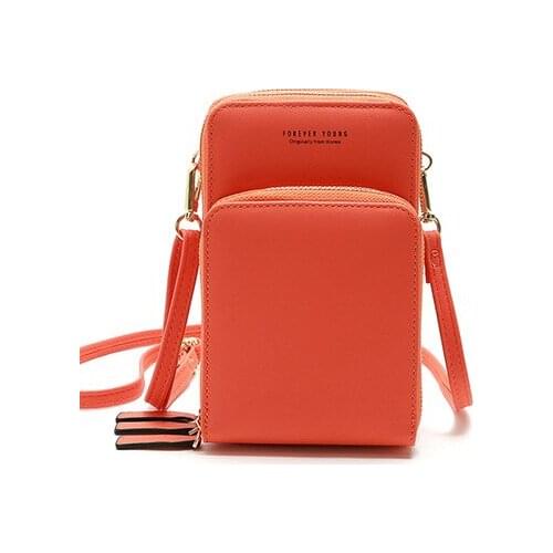 Young mini ladies one-shoulder messenger bag female bag mobile phone bag ladies bag fashion little girl bag mobile wallet zipper