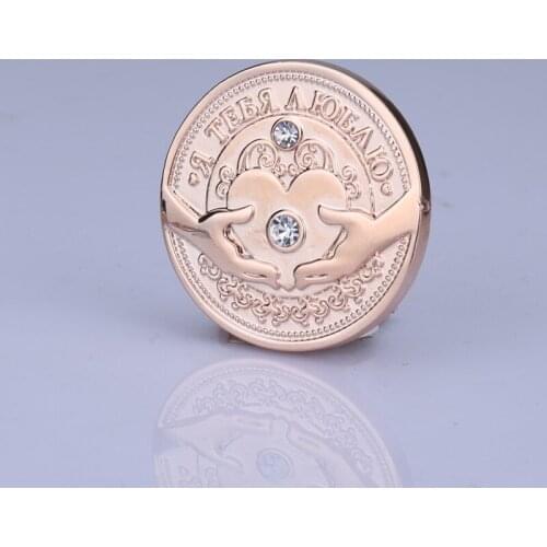 My 33mm coins pendants fit 35mm coin holder rose gold crystal trendy necklace set for women jewelry decorative