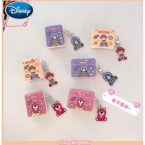 Cartoon Buzz strawberry bear is suitable for 1/2/3 generation Apple AirPods pro wireless earphone cover cute soft case