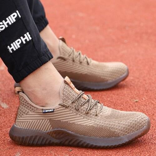 Men Steel Toe Boots Work SAFETY SHOES BOOTS MALE Autumn Anti-Crush Work Safety Shoes Construction Protective Sneakers
