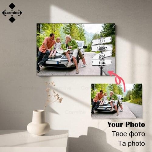 Custom Wall Art Custom Name Canvas Painting Black and White Canvas Art Road Sign Posters and Prints Couple Gifts for Anniversary