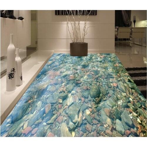 Photo wallpaper mural floor 3D wallpaper floor for living room PVC waterproof floor stone 3d floor stickers
