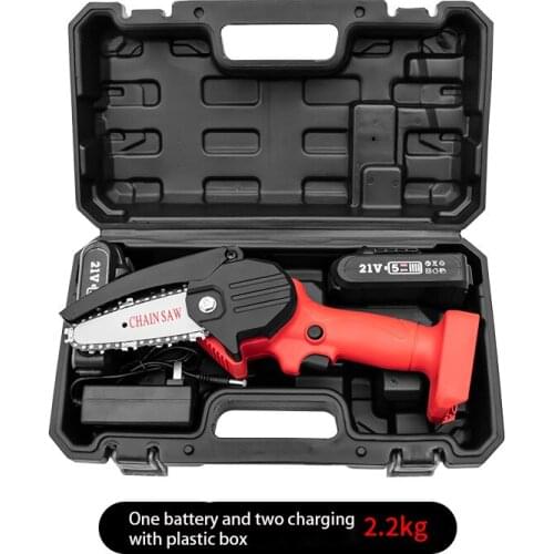 Rechargeable Cordless Mini Electric Chain Saw Woodworking Saw One-Handed Electric Saw Garden Logging L23