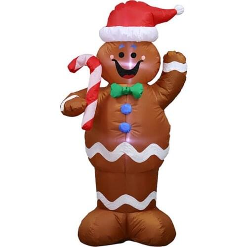 Santa Claus Gingerbread Man Christmas Inflatables Indoor Outdoor Decoration with LED Blow up Lighted Yard Lawn Party Decor 5sets