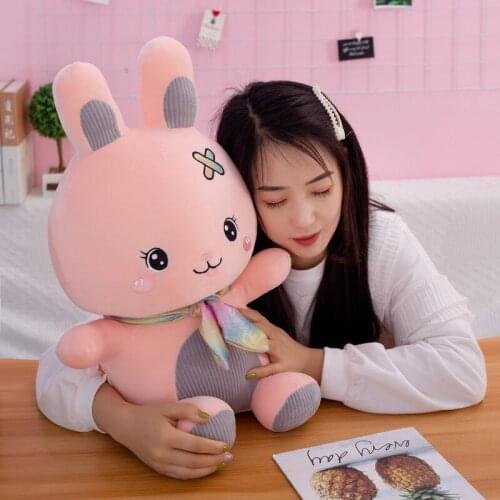 Scarf Stuffed Little White Rabbit Plush Soft Toys Sleeping Cartoon Stuffed Animals Doll Children Birthday Gift Kawaii Room Decor