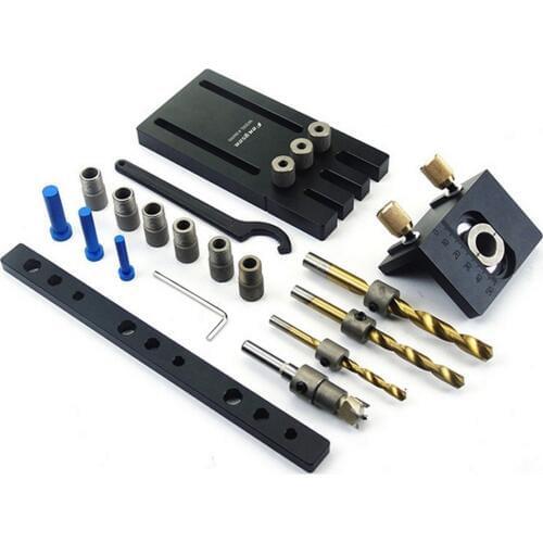 Die Steel Aluminum Alloy 08450S Round Wood Hole Puncher Round Wood Vertebra Drilling Three-in-one Positioning Woodworking Openi