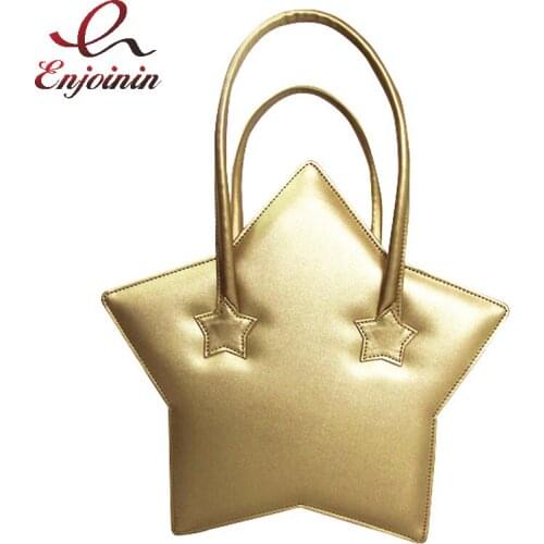 Cute Star Shape Purses and Handbags for Women Lolita Totes Kawaii Designer Bag Japanese Style Fashion Top Handle Bag Pu Leather