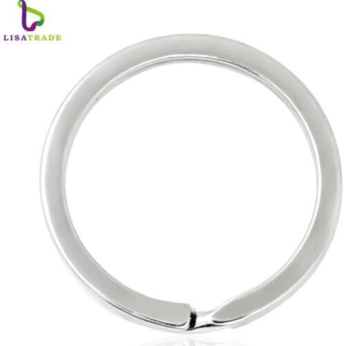 Brand New Arrival 50PCS !! 30mm Silver Color Round keychains Circle Zinc Alloy For DIY Accessories LSDA02*50