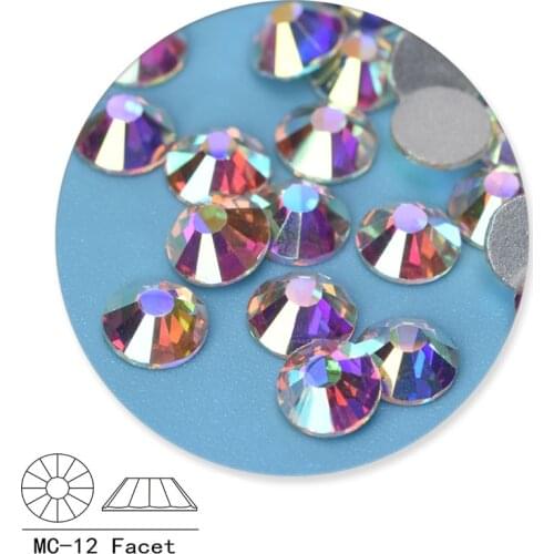 Swarovsky 1440Pcs 1 Pack Flatback Glass Nails Rhinestones Mixed Sizes SS3-SS50 Nail Art Decoration Stones Shiny Gems