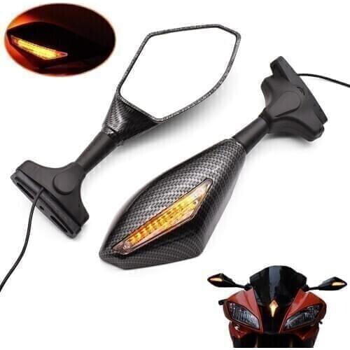 For Yamaha WR450 SEROW 225 250 TTR125 TTR250 TTR600 Motorcycle Side Rearview Mirrors Turn Signals Indicator With LED Lights