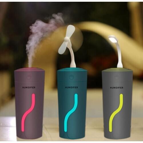 ELOOLE Ultrasonic Humidifier Mini Essential oil Aroma Diffuser With LED Light Fan Air Humidifier Spray Technology Mute Design