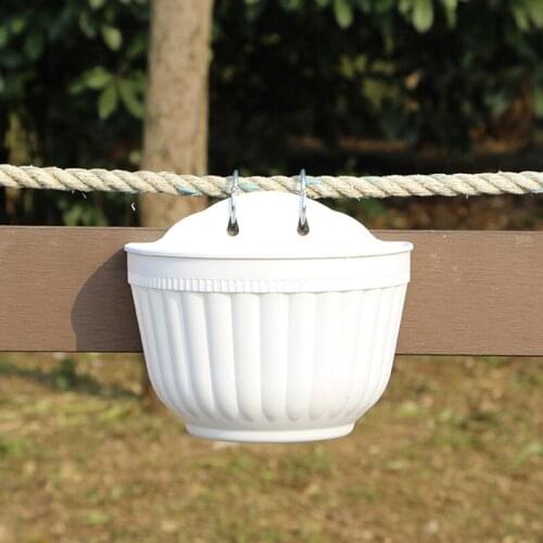 6 Pack 8.2 Inch Wall Hanging Planter Pots Vertical Garden Window Hang Box Container for Plants Flowers Herbs with Hook-ABUX