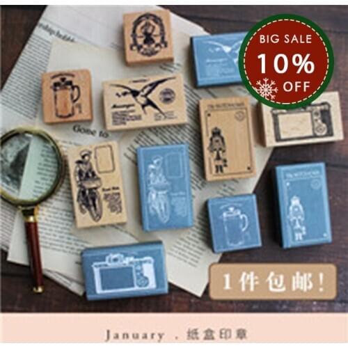 Moodtape vintage wood clear stamp for DIY scrapbooking/photo album Decorative stamp Messenger TodayTea camera rubber stamp seal