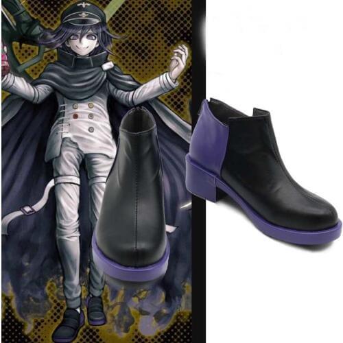 Japanese Game Danganronpa leather Ankle Boots Custom Made Dangan Ronpa pu leather shoes A51707