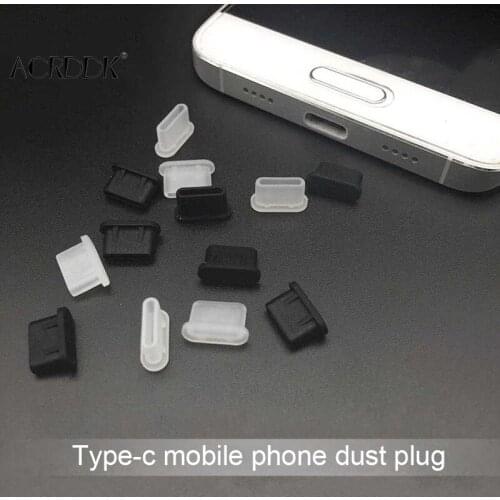 5pcs Type-C Dust Plug USB Charging Port Protector Silicone Cover for Samsung Huawei Charger Dock Plug Stopper Phone Accessories