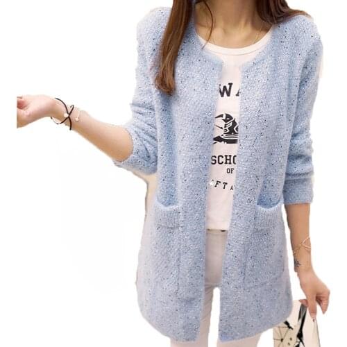 Autumn Winter Long Cardigan Women korean sweaters fashion 2020 Crochet Cardigan Female Knitted Tops pull femme hiver