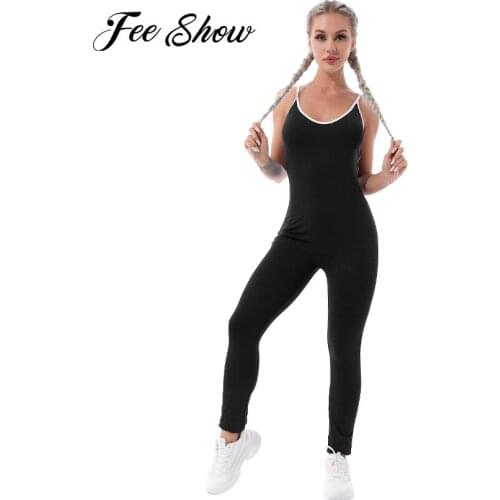 Women Yoga Sport Bodysuit Summer Adult Gymnastics Leotard Costume Sleeveless High Waist Stretchy Gym Fitness Jumpsuit Sportswear