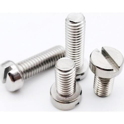 10/50pcs M1.6 M2 M2.5 M3 M4 M5 M6 304 A2-70 stainless steel GB65 Slotted Cap Head Slot Column Round Cheese Head Screw Bolt