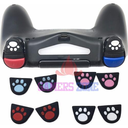 12Sets Cat Paw Custom Design Silicon Trigger Buttons Sticker W/ Adhensive for PS4 Controller L2 R2 Button Cover