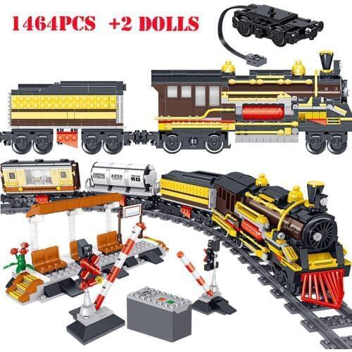 1464+PCS Remote Control High Speed Rail Building Blocks Compatible Technic Railway Train City Bricks Children Toys