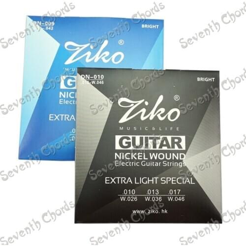 2 Sets ZIKO Electric Guitar Strings Nickel Wound Steel Strings 1st-6th (009-042 & 010-046) Extra Light Special