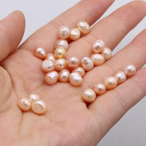 20pcs Natural Freshwater Pearl Pendant Cross Hole Pink Two Sided Light Loose Beads for Jewelry Making Necklace Bracelet Gift