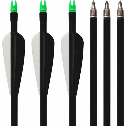 6Pcs/pack, Fiberglass Arrow, Spine 500, Replace Arrowhead, Nock Proof,For Hunting Compound Bow /Recurve Bow Arrow