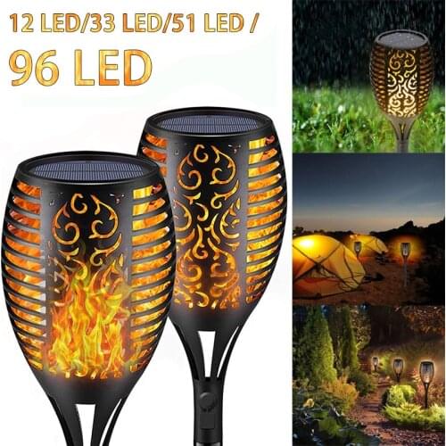 96 LED Solar Garden Light Outdoor Waterproof Flicker Torch LED Solar Ground Lights Holiday Flame Lawn Lights for Garden Path