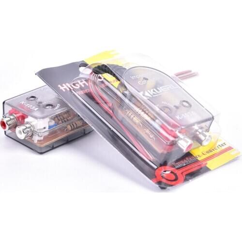 12V Car Stero Radio Speaker High To Low RCA Audio Impedance Converter convert